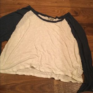 Long sleeve white crop top